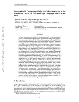 PromptDistill: Query-based Selective Token Retention in Intermediate Layers for Efficient Large Language Model Inference