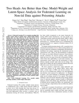 Two Heads Are Better than One: Model-Weight and Latent-Space Analysis for Federated Learning on Non-iid Data against Poisoning Attacks