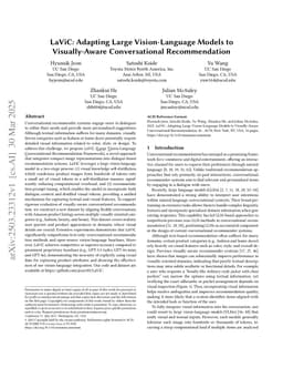 LaViC: Adapting Large Vision-Language Models to Visually-Aware Conversational Recommendation