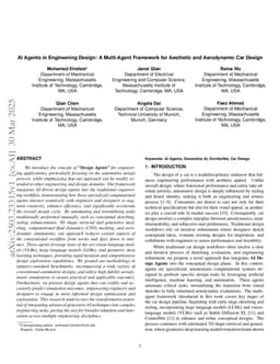 AI Agents in Engineering Design: A Multi-Agent Framework for Aesthetic and Aerodynamic Car Design