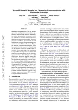Beyond Unimodal Boundaries: Generative Recommendation with Multimodal Semantics