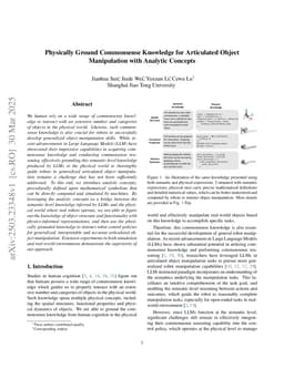 Physically Ground Commonsense Knowledge for Articulated Object Manipulation with Analytic Concepts