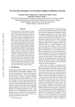 Not All LoRA Parameters Are Essential: Insights on Inference Necessity