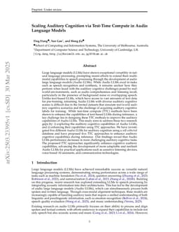Scaling Auditory Cognition via Test-Time Compute in Audio Language Models
