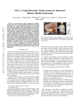 VET: A Visual-Electronic Tactile System for Immersive Human-Machine Interaction