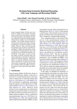 Benchmarking Systematic Relational Reasoning with Large Language and Reasoning Models