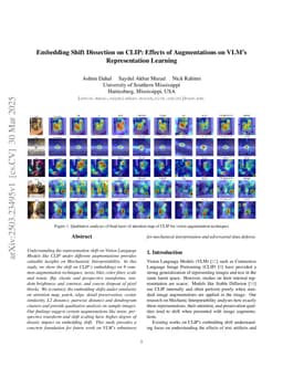 Embedding Shift Dissection on CLIP: Effects of Augmentations on VLM's Representation Learning