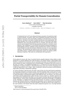 Partial Transportability for Domain Generalization