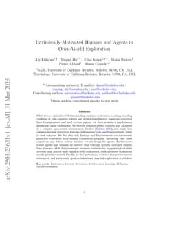 Intrinsically-Motivated Humans and Agents in Open-World Exploration