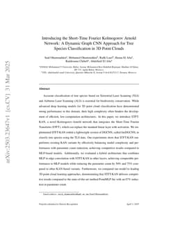 Introducing the Short-Time Fourier Kolmogorov Arnold Network: A Dynamic Graph CNN Approach for Tree Species Classification in 3D Point Clouds
