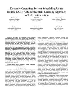 Dynamic Operating System Scheduling Using Double DQN: A Reinforcement Learning Approach to Task Optimization