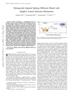 Biologically Inspired Spiking Diffusion Model with Adaptive Lateral Selection Mechanism