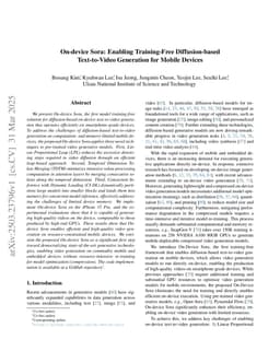On-device Sora: Enabling Training-Free Diffusion-based Text-to-Video Generation for Mobile Devices