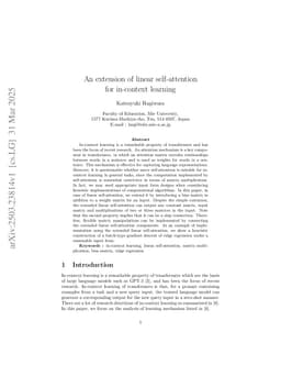 An extension of linear self-attention for in-context learning