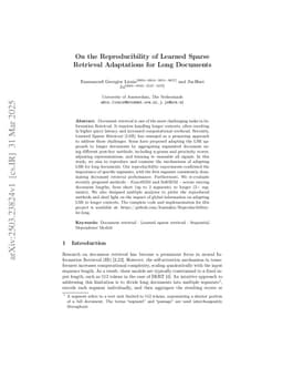 On the Reproducibility of Learned Sparse Retrieval Adaptations for Long Documents