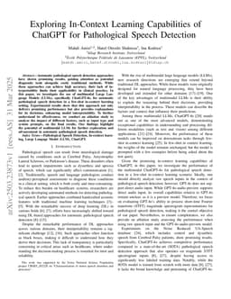 Exploring In-Context Learning Capabilities of ChatGPT for Pathological Speech Detection