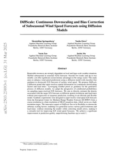 DiffScale: Continuous Downscaling and Bias Correction of Subseasonal Wind Speed Forecasts using Diffusion Models