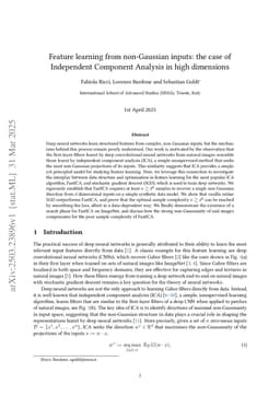 Feature learning from non-Gaussian inputs: the case of Independent Component Analysis in high dimensions