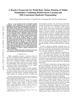 A Reactive Framework for Whole-Body Motion Planning of Mobile Manipulators Combining Reinforcement Learning and SDF-Constrained Quadratic Programmi