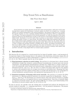 Deep Neural Nets as Hamiltonians
