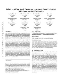 Rubric Is All You Need: Enhancing LLM-based Code Evaluation With Question-Specific Rubrics