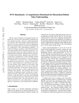 H2VU-Benchmark: A Comprehensive Benchmark for Hierarchical Holistic Video Understanding