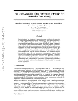 Pay More Attention to the Robustness of Prompt for Instruction Data Mining