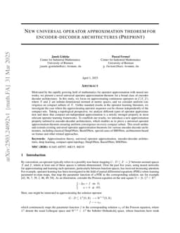 New universal operator approximation theorem for encoder-decoder architectures (Preprint)
