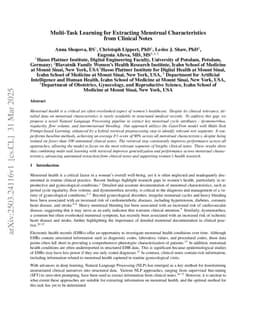 Multi-Task Learning for Extracting Menstrual Characteristics from Clinical Notes