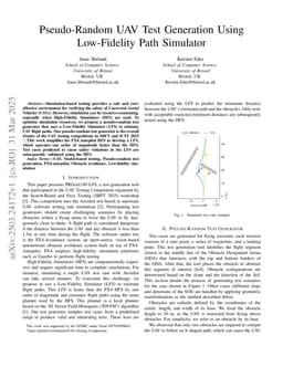 Pseudo-Random UAV Test Generation Using Low-Fidelity Path Simulator