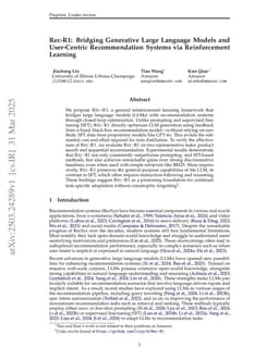 Rec-R1: Bridging Generative Large Language Models and User-Centric Recommendation Systems via Reinforcement Learning