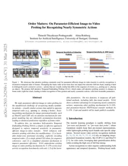 Order Matters: On Parameter-Efficient Image-to-Video Probing for Recognizing Nearly Symmetric Actions