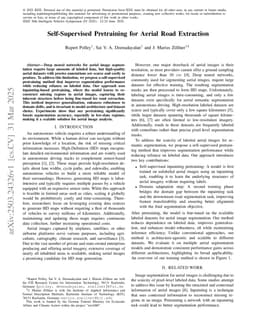 Self-Supervised Pretraining for Aerial Road Extraction