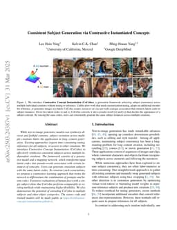 Consistent Subject Generation via Contrastive Instantiated Concepts