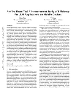 Are We There Yet? A Measurement Study of Efficiency for LLM Applications on Mobile Devices