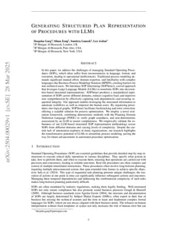 Generating Structured Plan Representation of Procedures with LLMs
