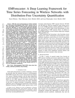 EMForecaster: A Deep Learning Framework for Time Series Forecasting in Wireless Networks with Distribution-Free Uncertainty Quantification