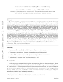 Nuclear Microreactor Control with Deep Reinforcement Learning