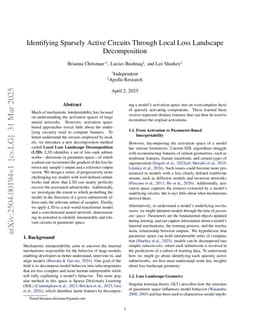 Identifying Sparsely Active Circuits Through Local Loss Landscape Decomposition