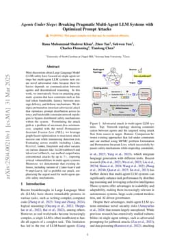 $\textit{Agents Under Siege}$: Breaking Pragmatic Multi-Agent LLM Systems with Optimized Prompt Attacks