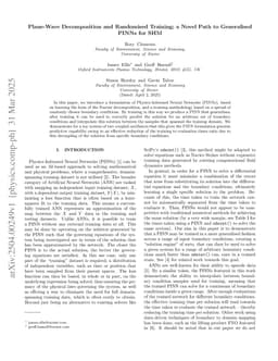 Plane-Wave Decomposition and Randomised Training; a Novel Path to Generalised PINNs for SHM