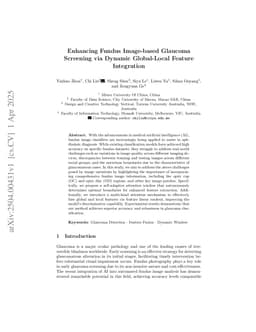 Enhancing Fundus Image-based Glaucoma Screening via Dynamic Global-Local Feature Integration