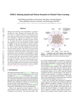 SMILE: Infusing Spatial and Motion Semantics in Masked Video Learning