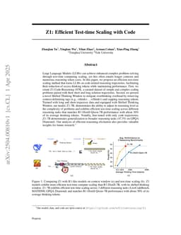 Z1: Efficient Test-time Scaling with Code