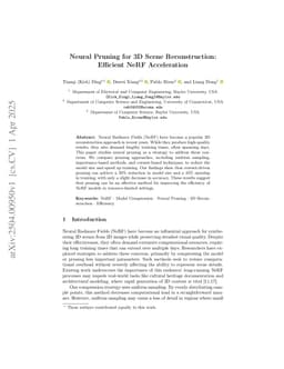 Neural Pruning for 3D Scene Reconstruction: Efficient NeRF Acceleration