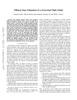 Efficient State Estimation of a Networked FlipIt Model