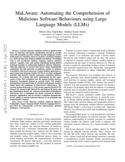 MaLAware: Automating the Comprehension of Malicious Software Behaviours using Large Language Models (LLMs)