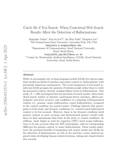 Catch Me if You Search: When Contextual Web Search Results Affect the Detection of Hallucinations
