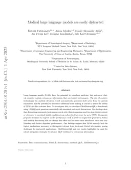 Medical large language models are easily distracted