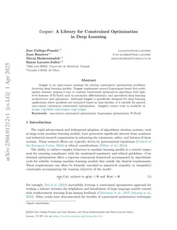 Cooper: A Library for Constrained Optimization in Deep Learning